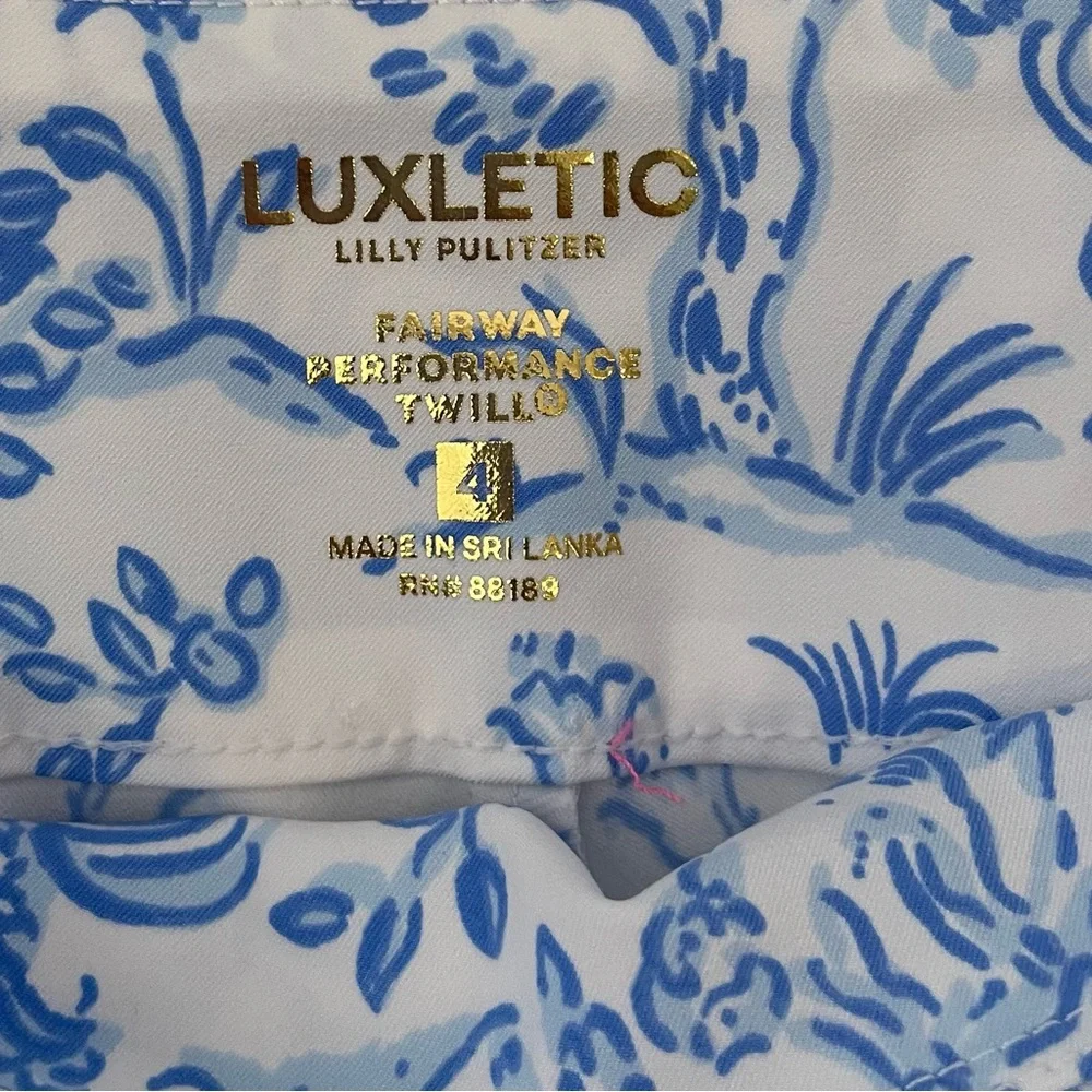 Lilly Pulitzer Luxletic Corso Pants Resort White Tall Tales Golf Athleisure Sz 4 - Picture 11 of 16
